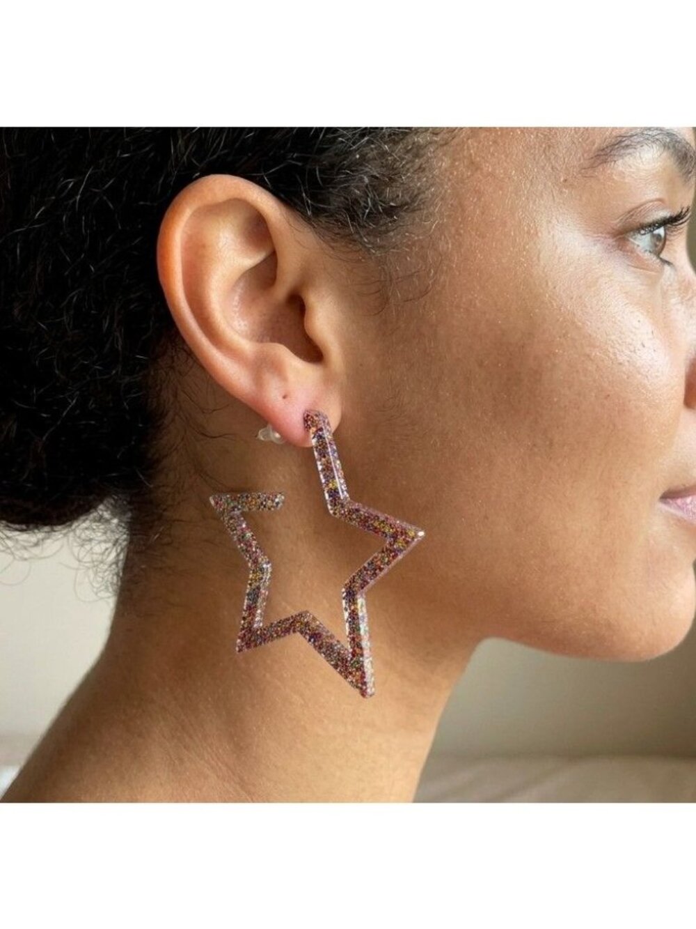 Glitter Star Earrings